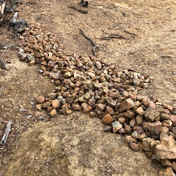 arid land with rock erosion control